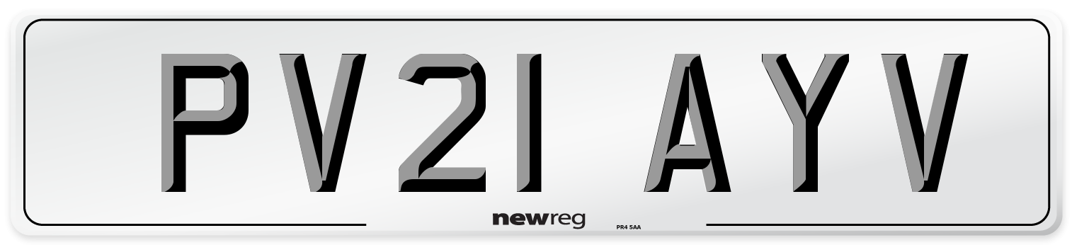 PV21 AYV Number Plate from New Reg